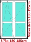 Dvoukřídlé balkonové dveře s příčkou OS+O SOFT 180-185x180-195cm